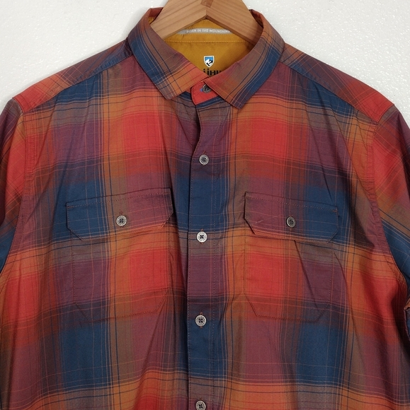 Kuhl Men's Plaid Outdoors Hiking Comfort Fit Casual Button Down Shirt Sz M - Picture 9 of 16